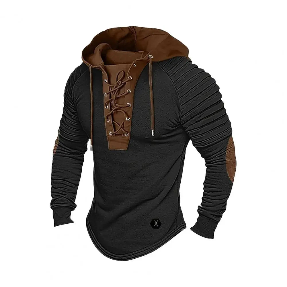 Men's Slim Fit Lace Up Hoodie Casual Comfort - Vonnera
