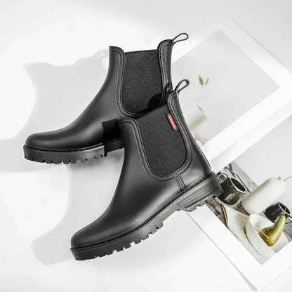 Women's Chelsea Rain Boots Waterproof Rubber Slip-Resistant