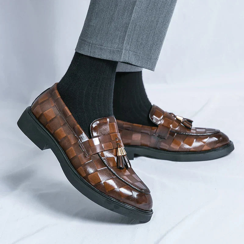 Hollis Men's Leather Formal Shoes Black - Vonnera