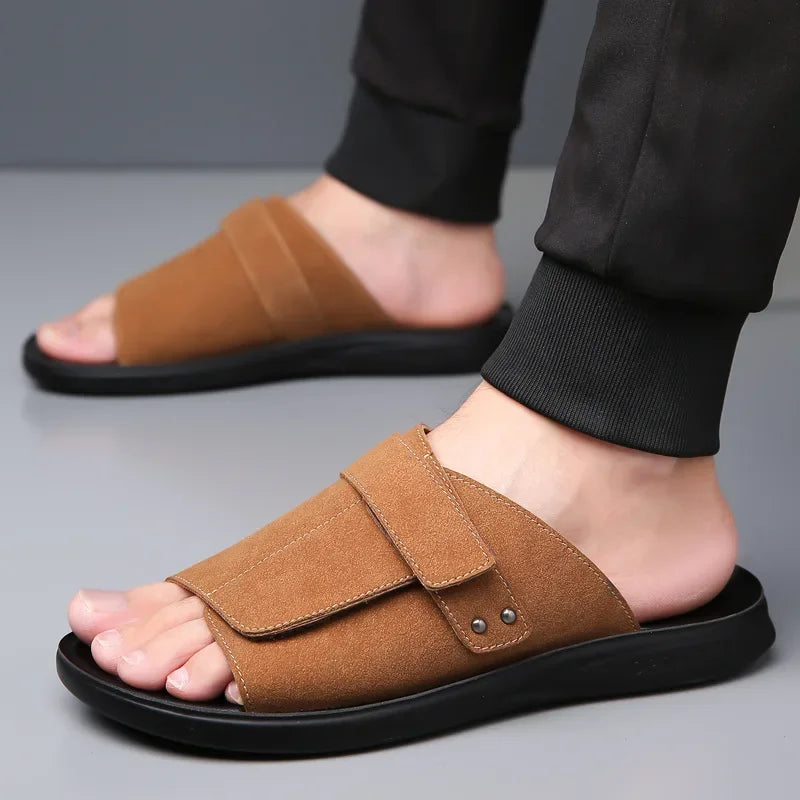 Men's Suede Sandals Brown