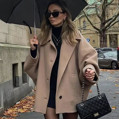 Women's Oversized Winter Coat Long Sleeve Button Front Jacket - Vonnera
