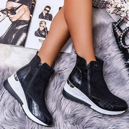 Women's Ankle Boots Platform Sole Side Zip