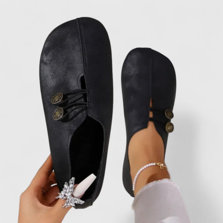 Women's Slip-On Loafers Button Detail - Vonnera
