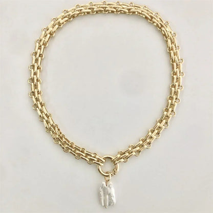 Freshwater Pearl Necklace Gold Silver Chain
