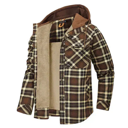 Men's Plaid Hooded Flannel Jacket - Vonnera