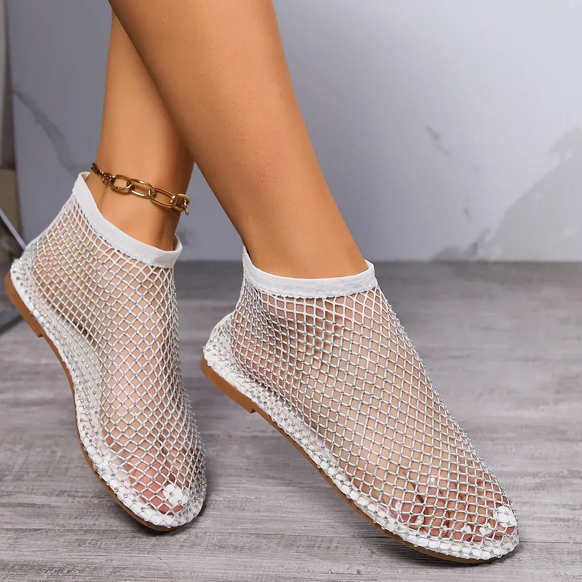 Women's Rhinestone Midnight Blue Flats