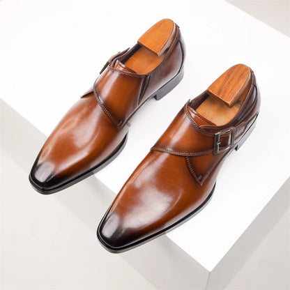 Men's Single Strap Buckle Dress Shoes