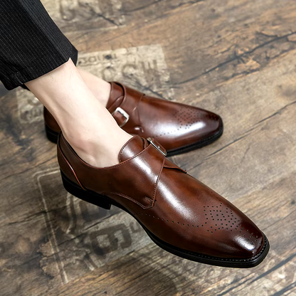 Men's Dress Shoes Single Strap Buckle Design
