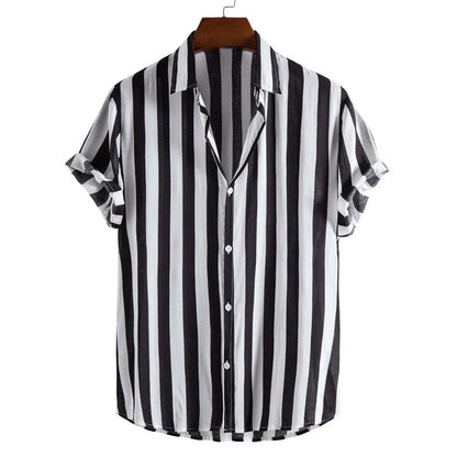 Men's Stripe Button-Up Cotton Shirt - Vonnera