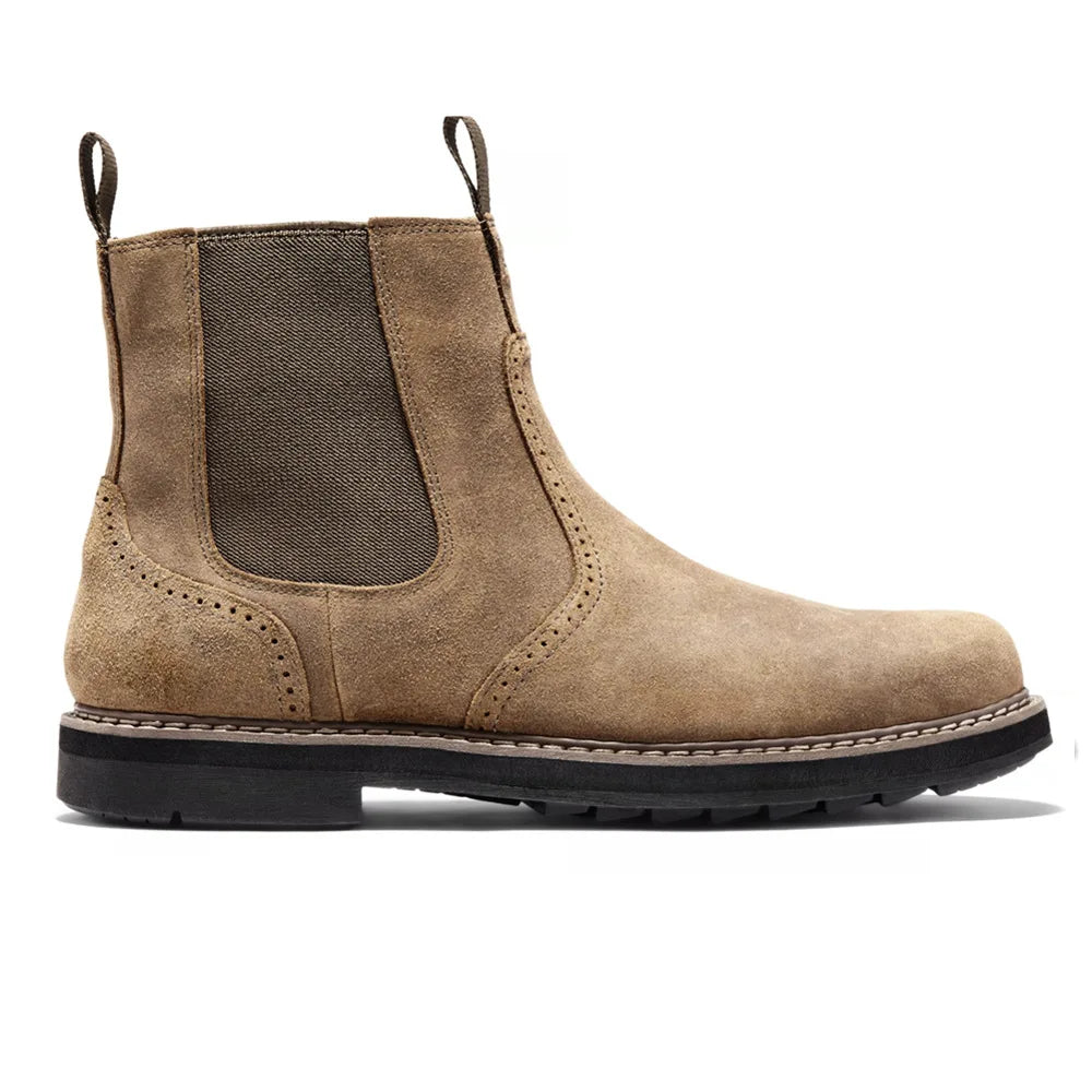 Men's Chelsea Boots Side Zipper Leather Black