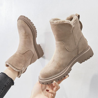 Women's Zipper Round Toe Boots