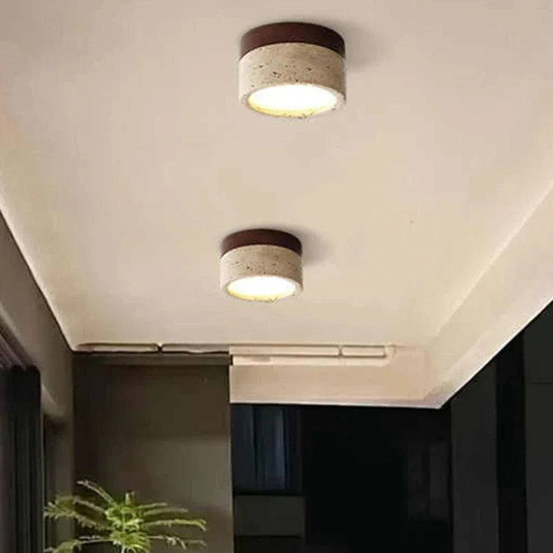 Natural Stone Flush Mount Light Modern Interior