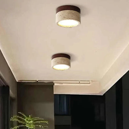 Natural Stone Flush Mount Light Modern Interior