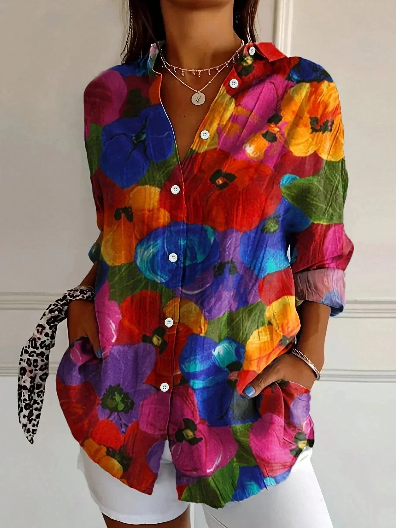 Women's Abstract Floral Print Blouse