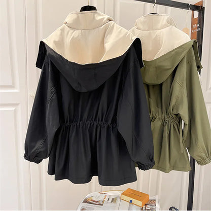Women's Windbreaker Jacket Contrast Panel