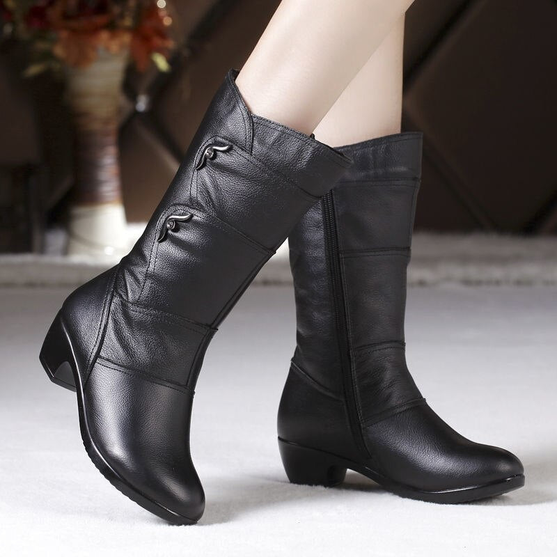 Women's Mid Calf Side Zip Boots