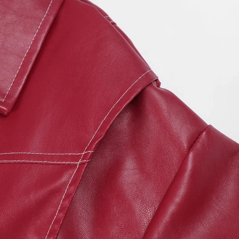 Women's Leather Jacket Durable Brown