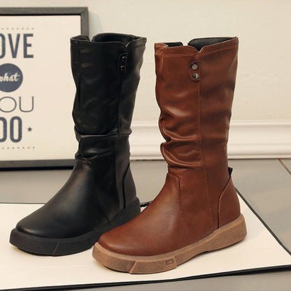 Women's Mid Calf Boots Flat Sole