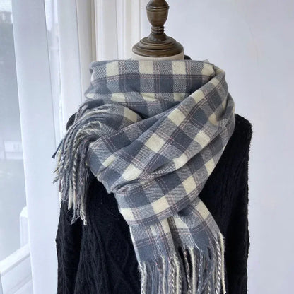 Melviera Fringed Check Scarf