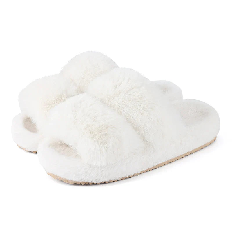Women's Open Toe Slippers Plush Adjustable Soft Sole - Vonnera