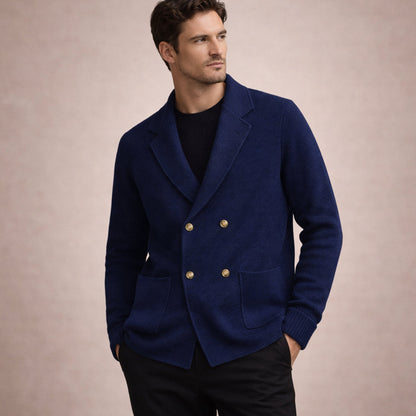 Men's Double Breasted Knit Cardigan Smart Casual