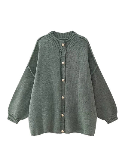 Women's Bat Sleeve Cardigan Wool Blend Lapel Detail Black