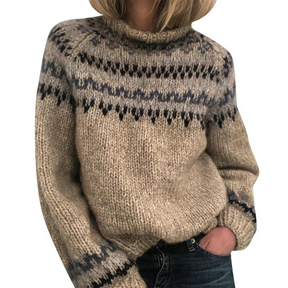 Women's Turtleneck Sweater Patterned