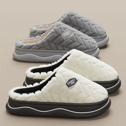 Women's Quilted Slippers Thick Sole Plush Lining