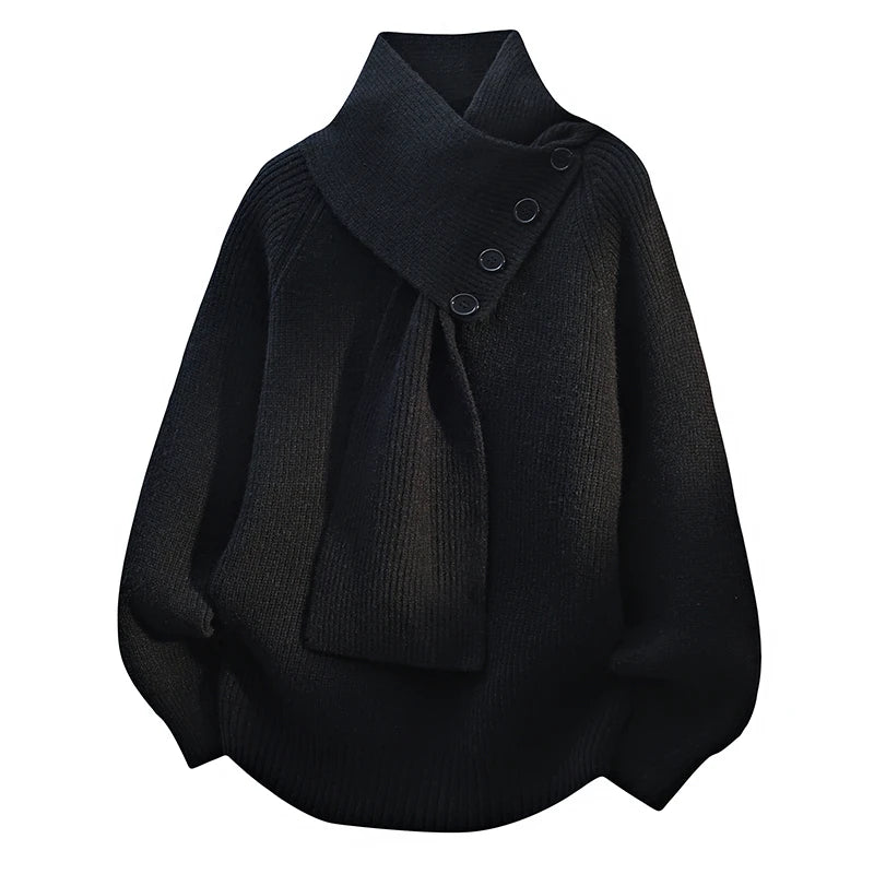 Women's Cozy Sweater Scarf Neck Soft
