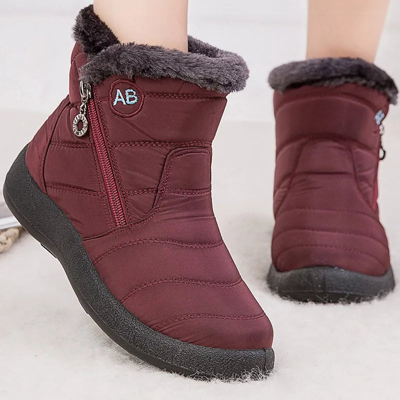 Women's Insulated Snow Boots Warm Waterproof Black