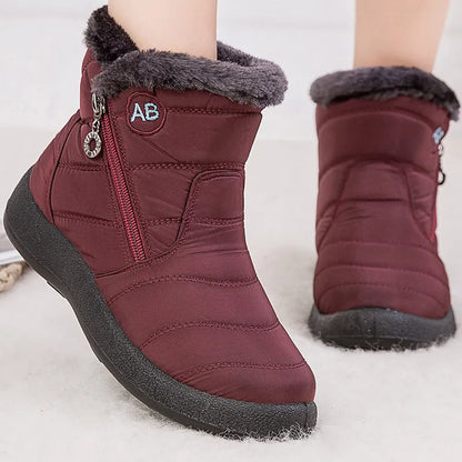 Women's Insulated Snow Boots Warm Waterproof Black