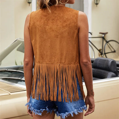 Women's Sleeveless Fringe Vest