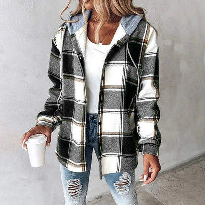 Women's Checkered Lined Cardigan - Vonnera