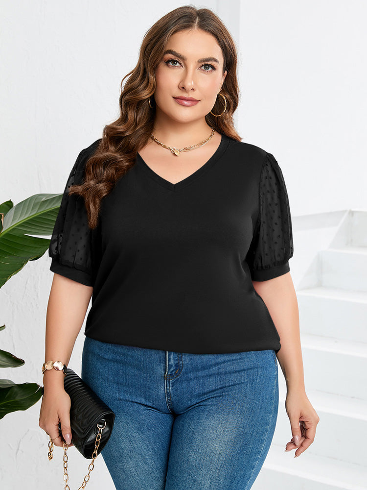 Women's V-Neck Blouse Short Sleeves - Vonnera