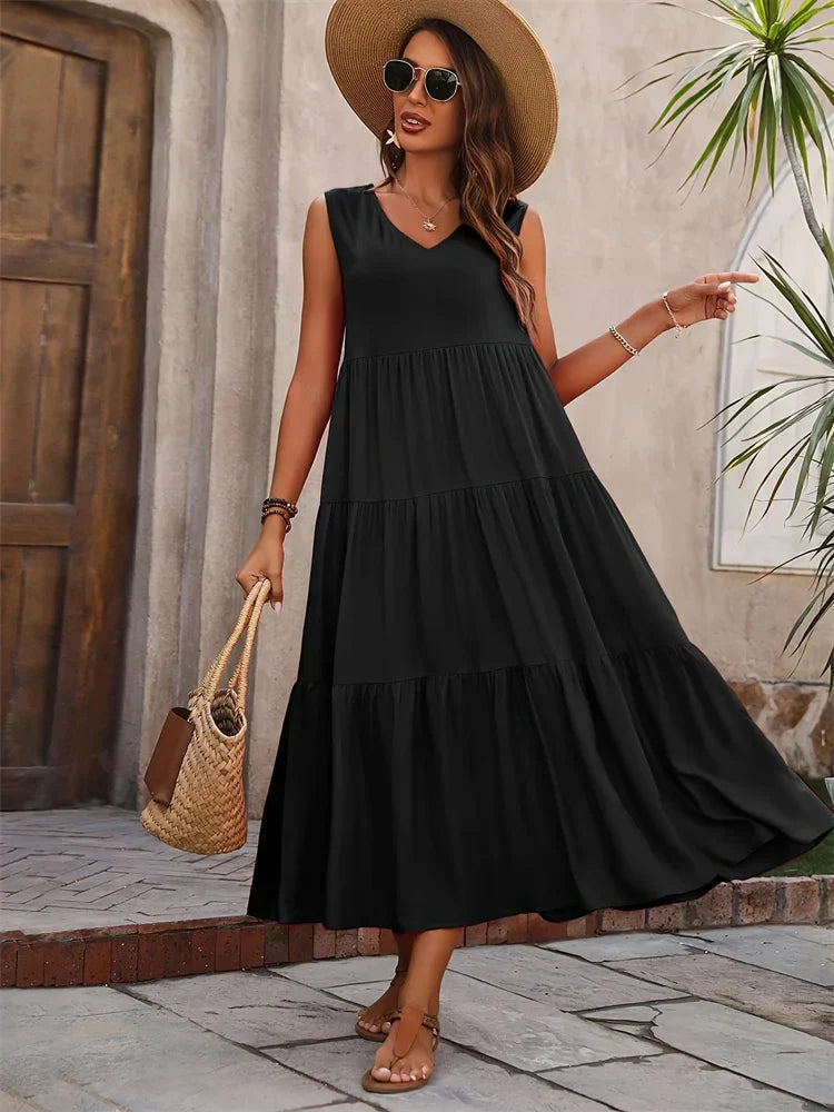 Women's Maxi Dress Layered Skirt - Vonnera