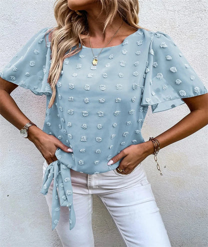 Women's Floral Blouse Tie Waist