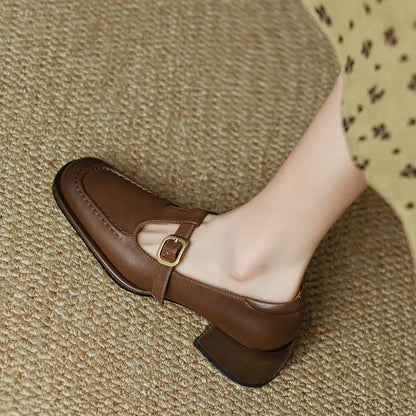 Wren Women's Mary Jane Shoes Square Toe Low Heel