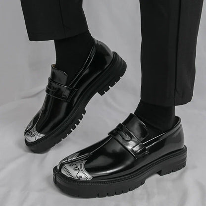 Obsidian Leather Tabi Loafers