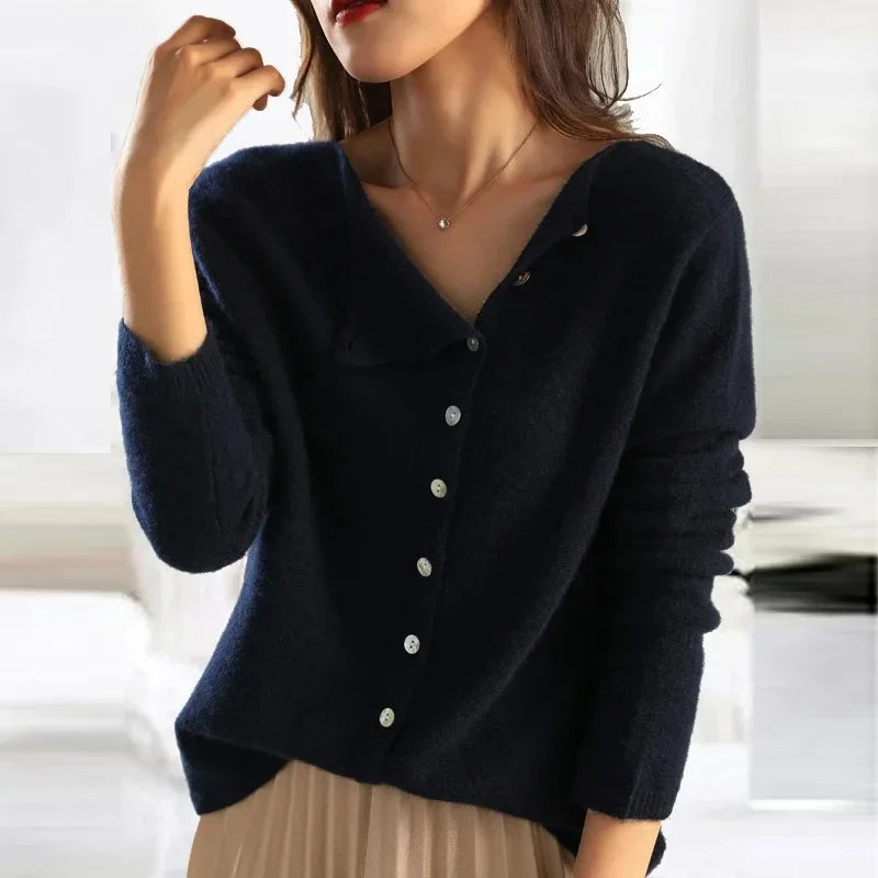 Women's Cashmere Cardigan Button Front Autumn