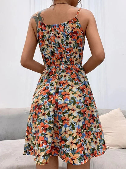 Women's Floral Drawstring Dress
