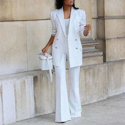 Women's Double-Breasted Blazer Suit Formal - Vonnera