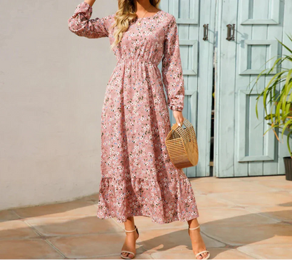 Women's Floral Long Sleeve Maxi Dress - Vonnera