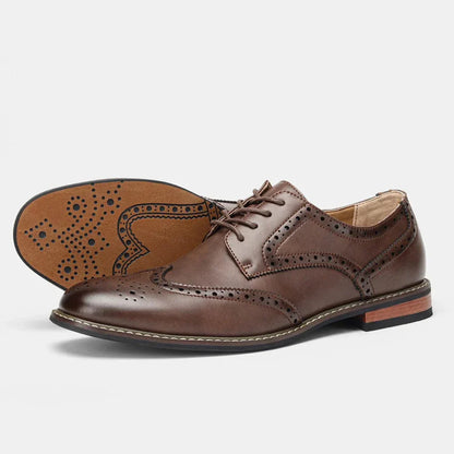 Men's Leather Wingtip Oxford Shoes