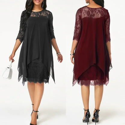 Women's Quarter Sleeve Chiffon Dress
