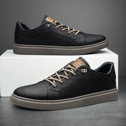 Men's Classic Sneakers Comfortable Leather Black
