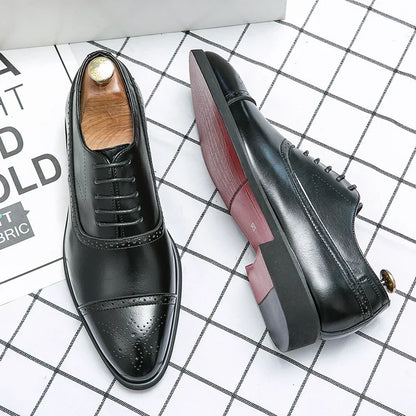 Men's Lace-Up Dress Shoes Perforated Toe - Vonnera