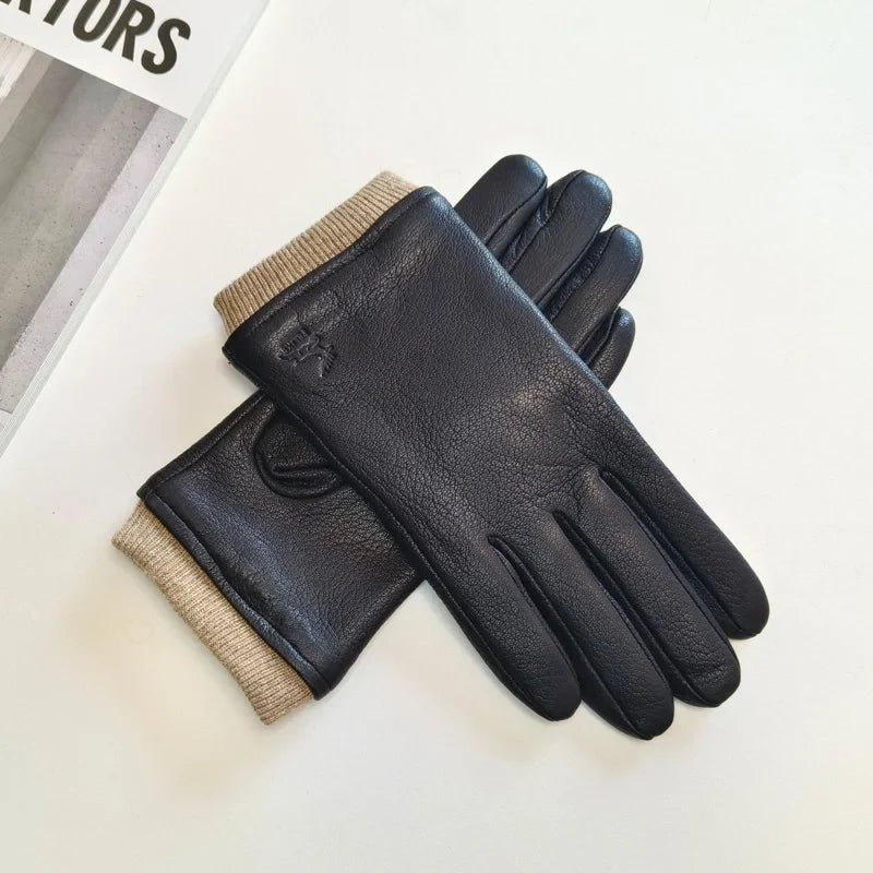 Men's Faux Leather Insulated Gloves - Vonnera