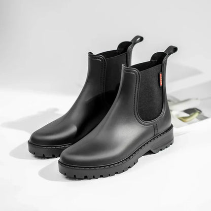 Women's Chelsea Rain Boots Waterproof Rubber Slip-Resistant
