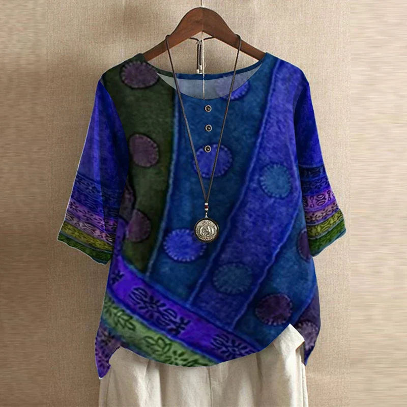 Women's Floral Print Blouse Soft