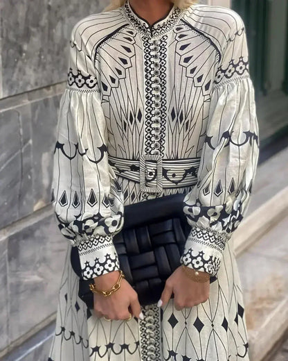 Bliss | Women's A-Line Tummy Control Flowy Printed Dress Cocktail